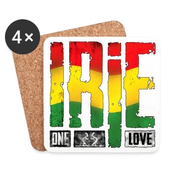 Vibrant reggae design with rainbow colors - Coasters (set of 4) - white - Front