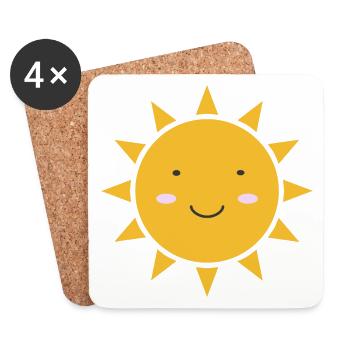 Sun Kawaii - Untersetzer (4er-Set) - Weiß - Vorne