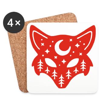 Rotfuchs-Totem der Natur - Untersetzer (4er-Set) - Weiß - Vorne