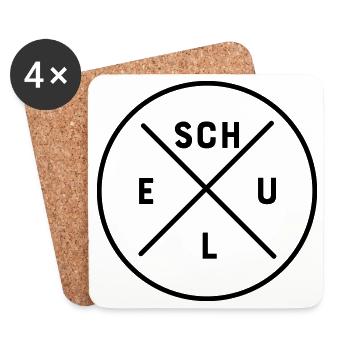 Schule - Untersetzer (4er-Set) - Weiß - Vorne