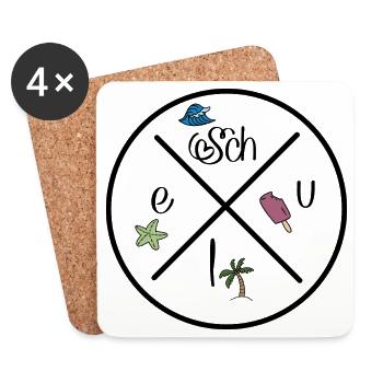 Lustige Geschenke für Kinder - Untersetzer (4er-Set) - Weiß - Vorne