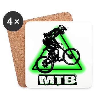 Vélo VTT - Dessous de verre (lot de 4) - blanc - Devant