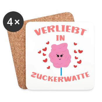 Süßigkeiten Bonbon Statement Zucker Naschkatze - Untersetzer (4er-Set) - Weiß - Vorne