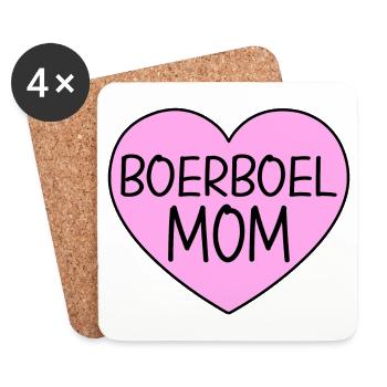 Sud-Africain Boerboel Dog Mama Heart Pink Vector - Dessous de verre (lot de 4) - blanc - Devant
