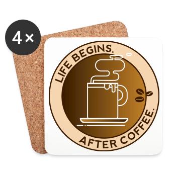 café matin en disant tasse de bureau collègue drôle lol - Dessous de verre (lot de 4) - blanc - Devant