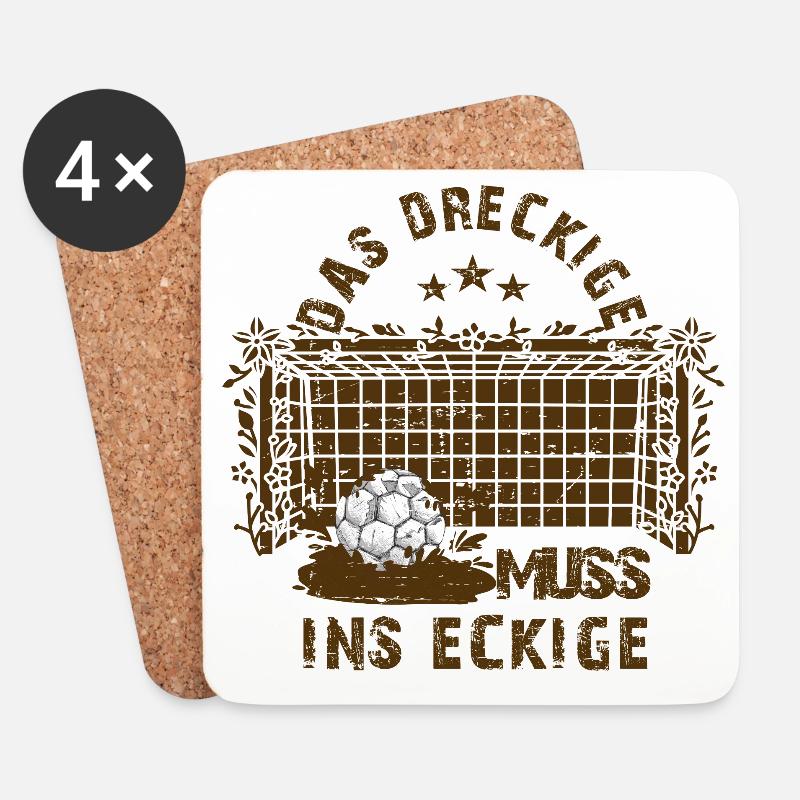 Schlamm Fußball - Untersetzer (4er-Set) - Weiß