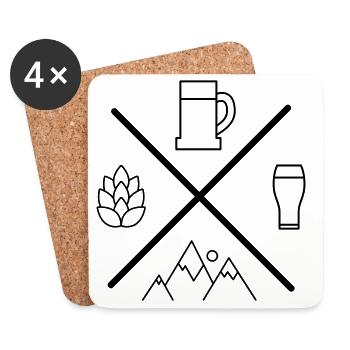 Bier - Untersetzer (4er-Set) - Weiß - Vorne