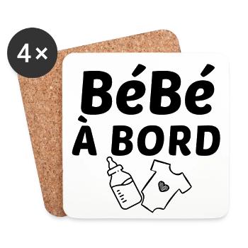 BéBé à bord - Dessous de verre (lot de 4) - blanc - Devant