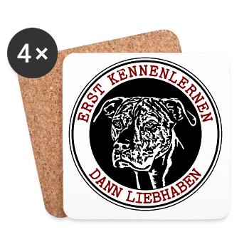 Erst kennenlernen, dann Liebhaben! Uschi Edition B - Untersetzer (4er-Set) - Weiß - Vorne