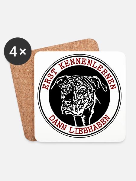 Erst kennenlernen, dann Liebhaben! Uschi Edition B - Untersetzer (4er-Set) - Weiß