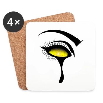 Radioaktives Logo im Auge - Untersetzer (4er-Set) - Weiß - Vorne