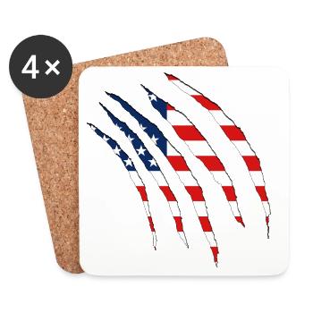 USA claws cuts america - Untersetzer (4er-Set) - Weiß - Vorne