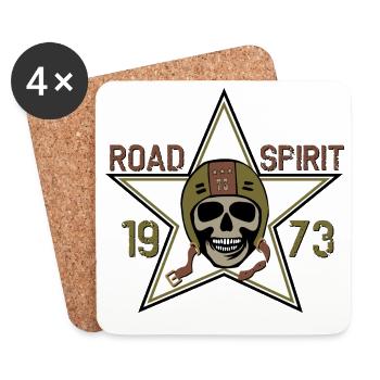 Street Spirit Skull Star 1973 - Coasters (set of 4) - white - Front