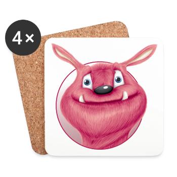 red monster - Coasters (set of 4) - white - Front