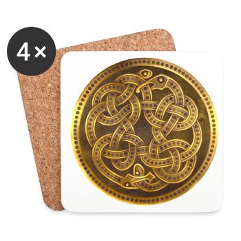 Golden Dragons - Coasters (set of 4) - white - Front