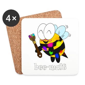 bee malt - Untersetzer (4er-Set) - Weiß - Vorne