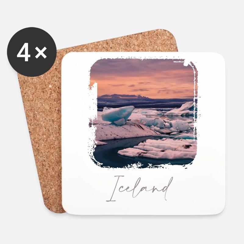 Lagoon Iceland - Untersetzer (4er-Set) - Weiß