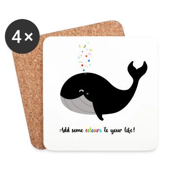 Add some colours to your life - Coasters (set of 4) - white - Front