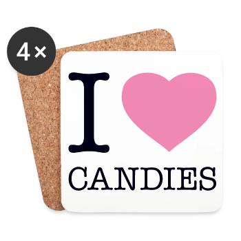 I LOVE CANDIES - Coasters (set of 4) - white - Front