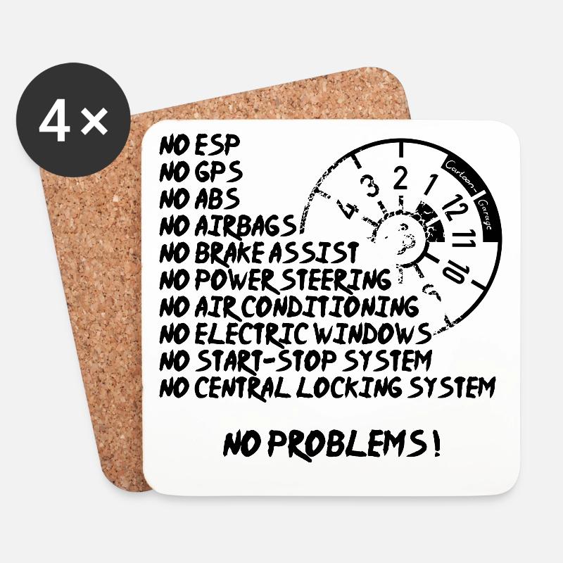 "No Problems" - Untersetzer (4er-Set) - Weiß