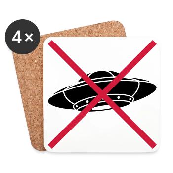 No UFOs Forbidden Shield - Coasters (set of 4) - white - Front