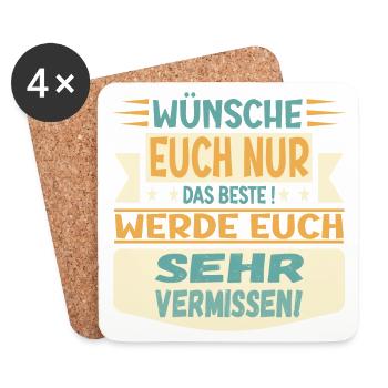 Abschiedsgeschenke TEAM FAMILIE - EUCH VERMISSEN - Untersetzer (4er-Set) - Weiß - Vorne