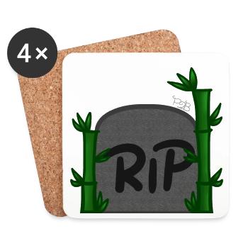 Rip! By Pousse2Bambou ! - Coasters (set of 4) - white - Front