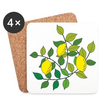 zitronen baum - Untersetzer (4er-Set) - Weiß - Vorne