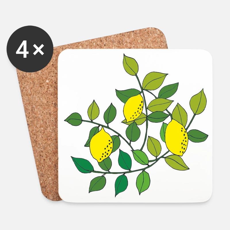 zitronen baum - Untersetzer (4er-Set) - Weiß