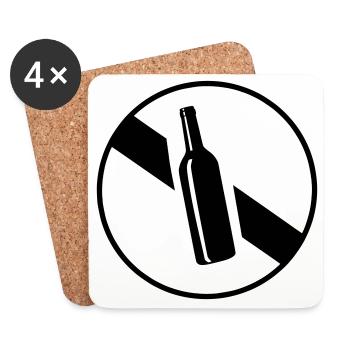Fin d'interdiction de boire - Dessous de verre (lot de 4) - blanc - Devant