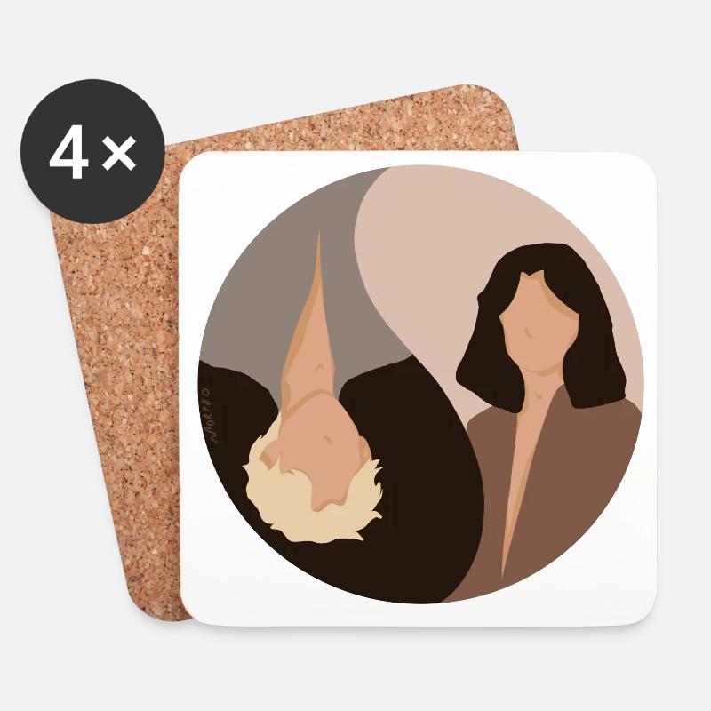 Couple Brunette and Blonde - Untersetzer (4er-Set) - Weiß