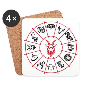 Konstellation Steinbock Tierkreiszeichen Himmel - Untersetzer (4er-Set) - Weiß - Vorne