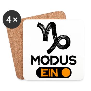 Déclaration du Zodiaque Capricorne Astrologie Horoscope - Dessous de verre (lot de 4) - blanc - Devant