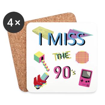 Nostalgic 90s theme - Coasters (set of 4) - white - Front