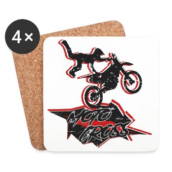 Motocross Stuntman - Coasters (set of 4) - white - Front