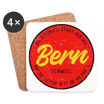 Bern Badge Retro RotGelb - Untersetzer (4er-Set) - Weiß - Vorne