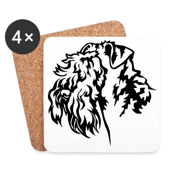 Tête de Kerry Blue Terrier - Dessous de verre (lot de 4) - blanc - Devant