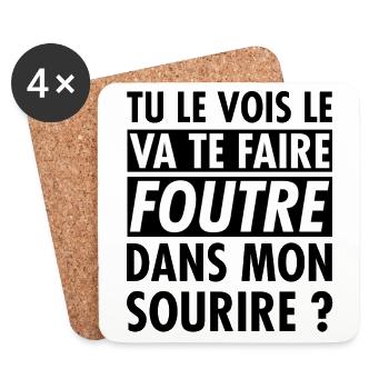 Tu le vois le va te faire foutre ? - Dessous de verre (lot de 4) - blanc - Devant
