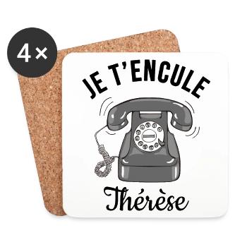 Je t'encule Thérèse - Dessous de verre (lot de 4) - blanc - Devant