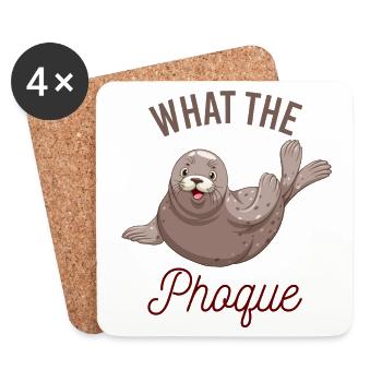 What the phoque - Dessous de verre (lot de 4) - blanc - Devant