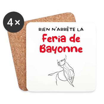 Rien n'arrête la Feria de Bayonne - Dessous de verre (lot de 4) - blanc - Devant