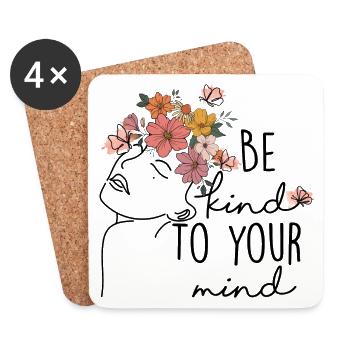Be Kind To Your Mind - Coasters (set of 4) - white - Front