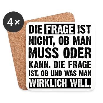 Die Frage ist... - Untersetzer (4er-Set) - Weiß - Vorne