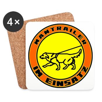 Mantrailer im Einsatz Retriever blond - Untersetzer (4er-Set) - Weiß - Vorne