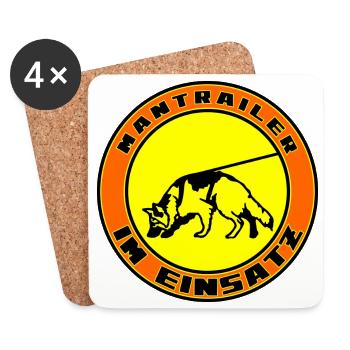 Mantrailer im Einsatz Altdeutscher Schäferhund - Untersetzer (4er-Set) - Weiß - Vorne