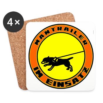 Mantrailer im Einsatz Dackel :D - Untersetzer (4er-Set) - Weiß - Vorne