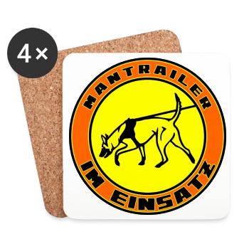 Mantrailer im Einsatz Malinois - Untersetzer (4er-Set) - Weiß - Vorne