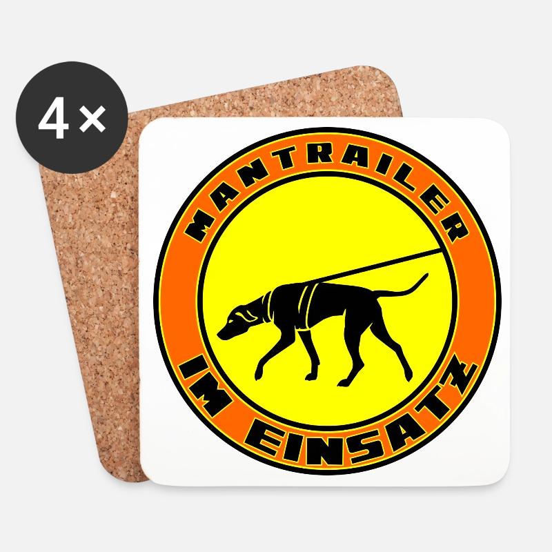 Mantrailer im Einsatz Jagdhund 1 - Untersetzer (4er-Set) - Weiß