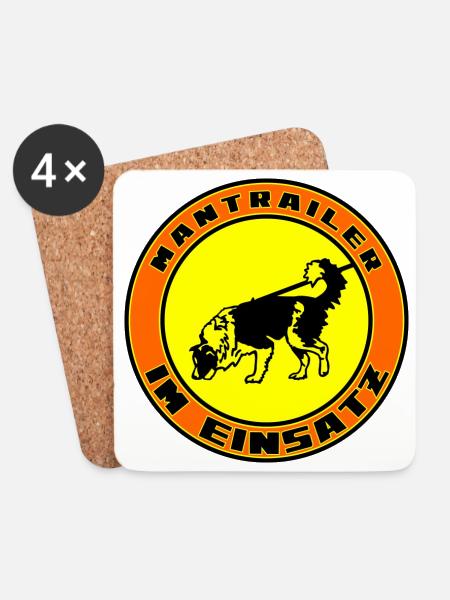 Mantrailer im Einsatz Boder Collie - Untersetzer (4er-Set) - Weiß