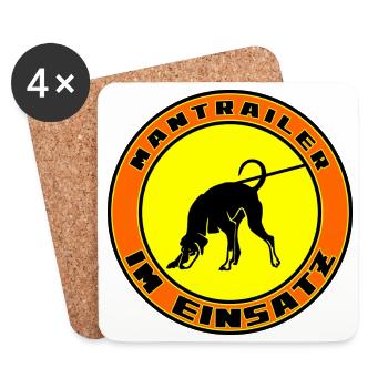 Mantrailer im Einsatz Dobermann - Untersetzer (4er-Set) - Weiß - Vorne